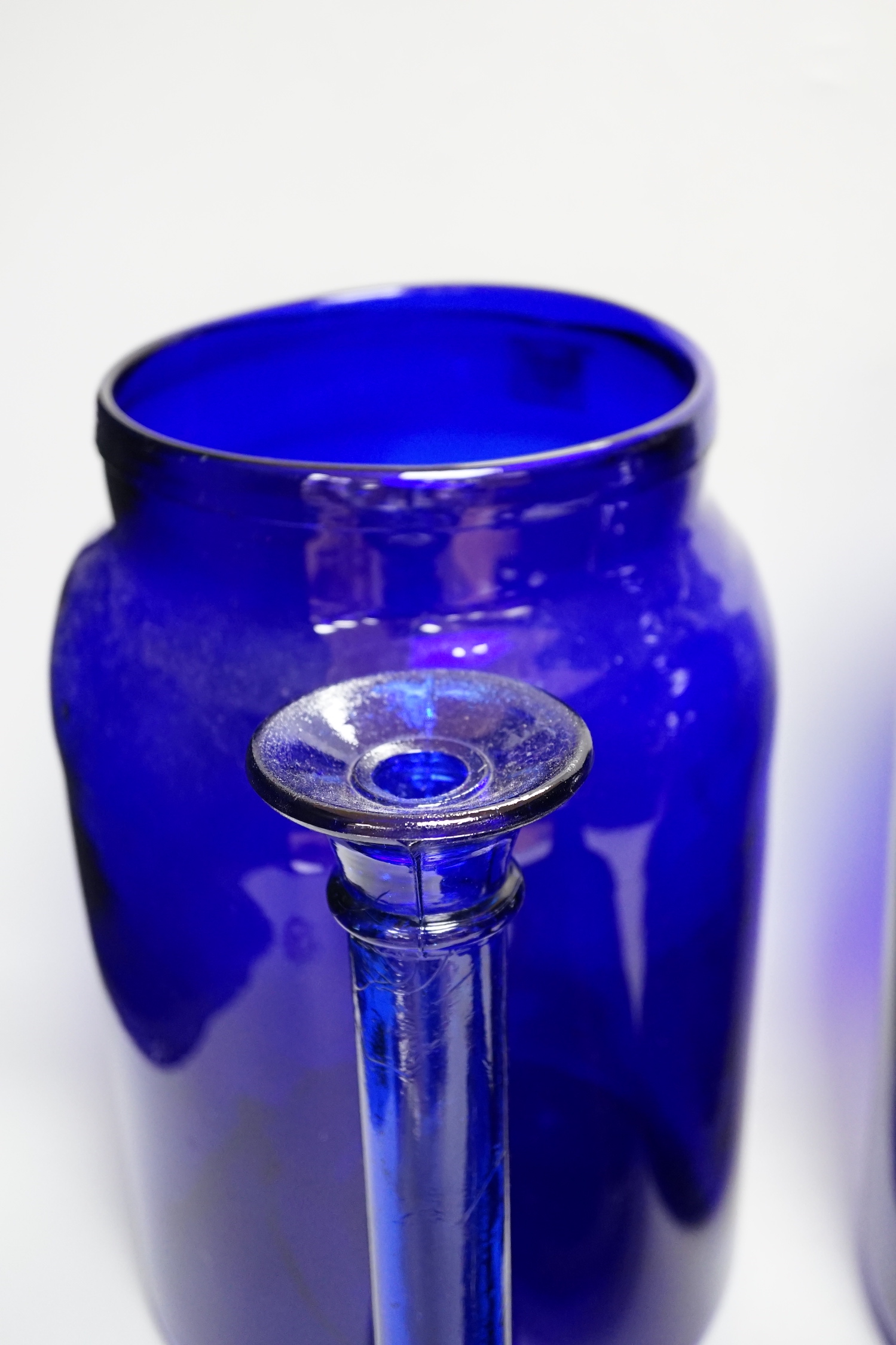 A selection of Bristol blue glass ware